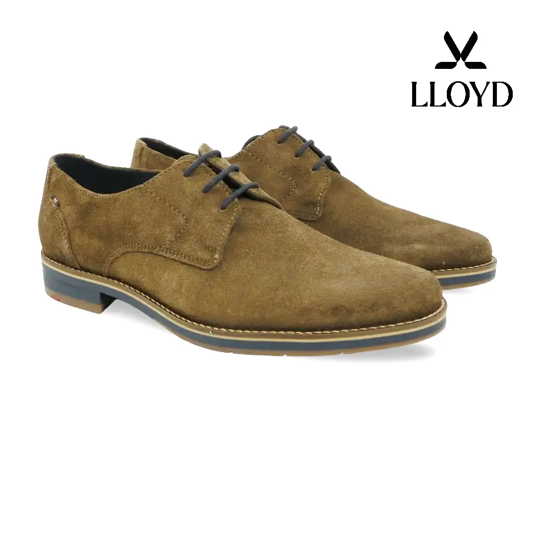 Lloyd 12-019-25 veterschoen in havanna suède voor heren.