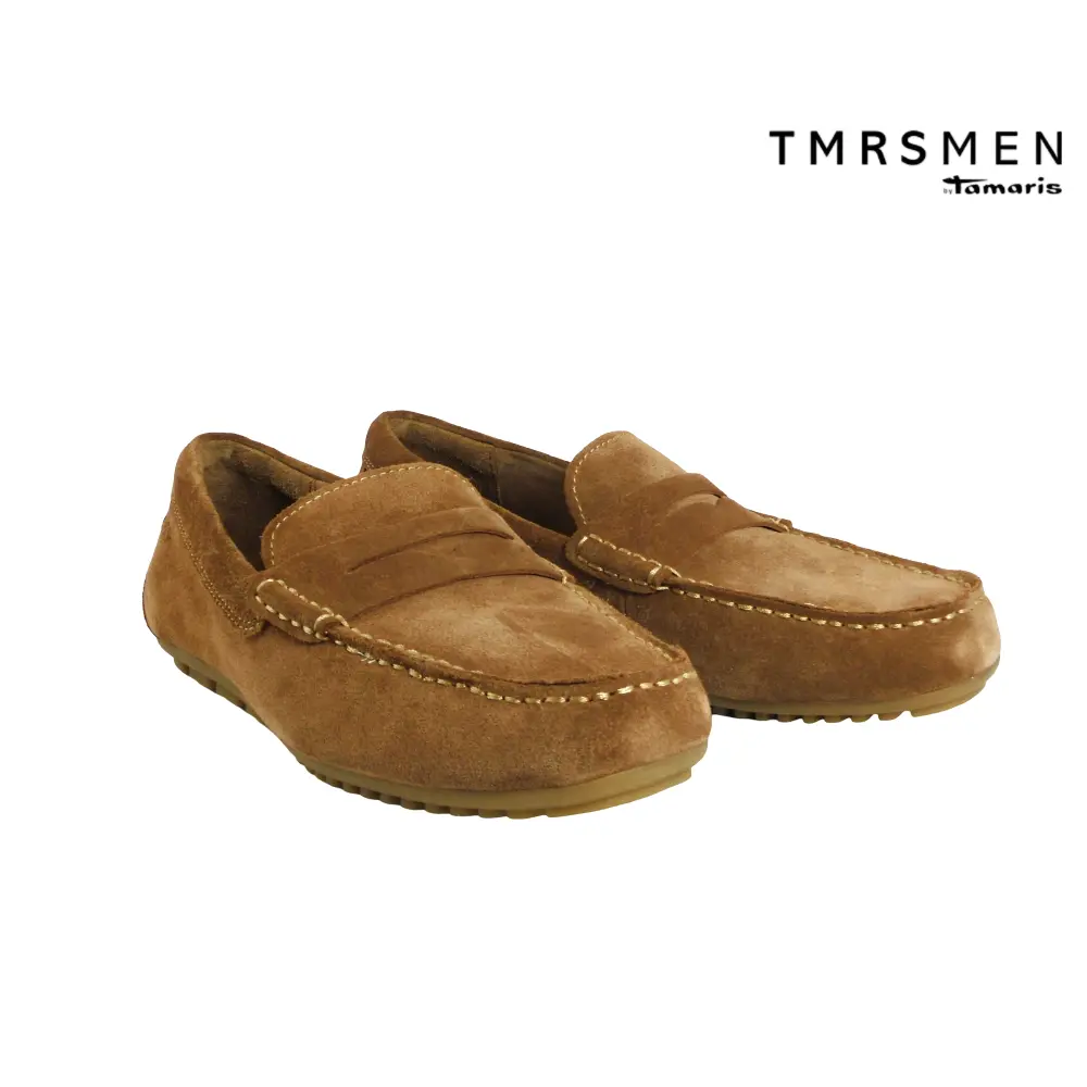 Tamaris Men heren mocassins cognac suède instappers model 14600
